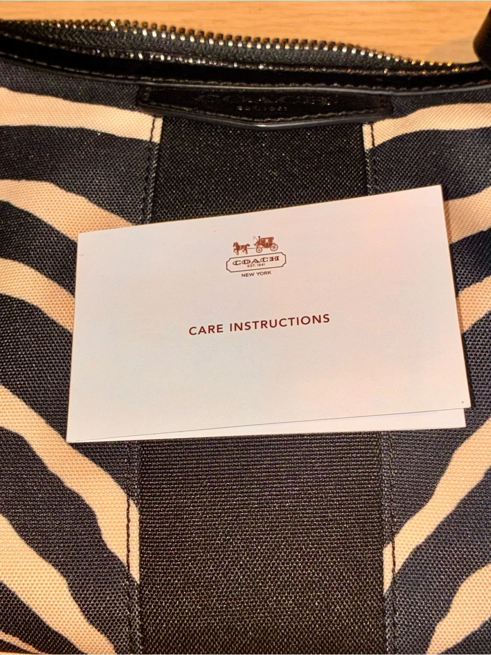 Coach Demi Shoulder Bag Zebra Print Black & Light Tan/Cream no. L1380-F2786